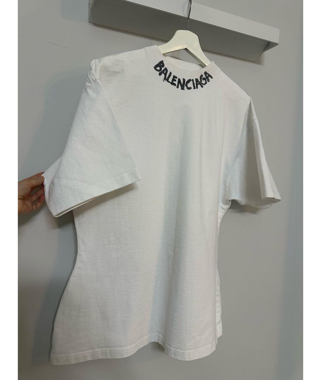 BALENCIAGA Белая хлопковая футболка, фото 3