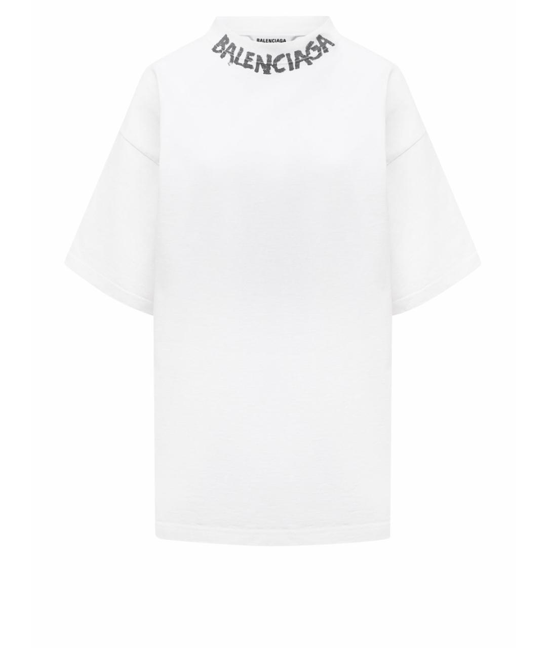 BALENCIAGA Белая хлопковая футболка, фото 1