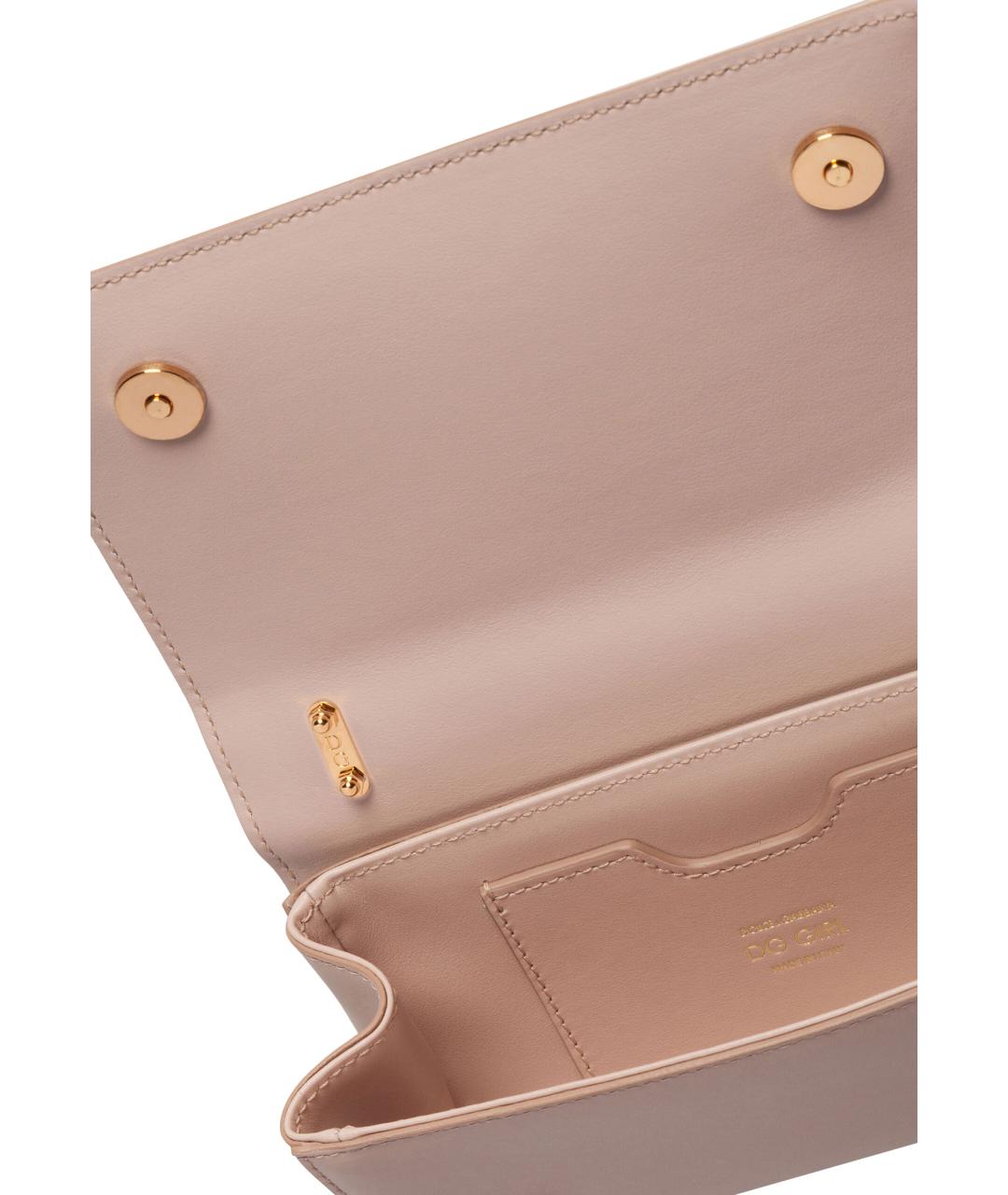 DOLCE&GABBANA Розовая кожаная сумка через плечо, фото 4