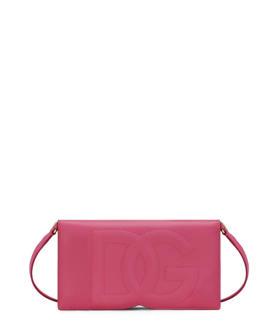 DOLCE&GABBANA Розовая кожаная сумка тоут, фото 1