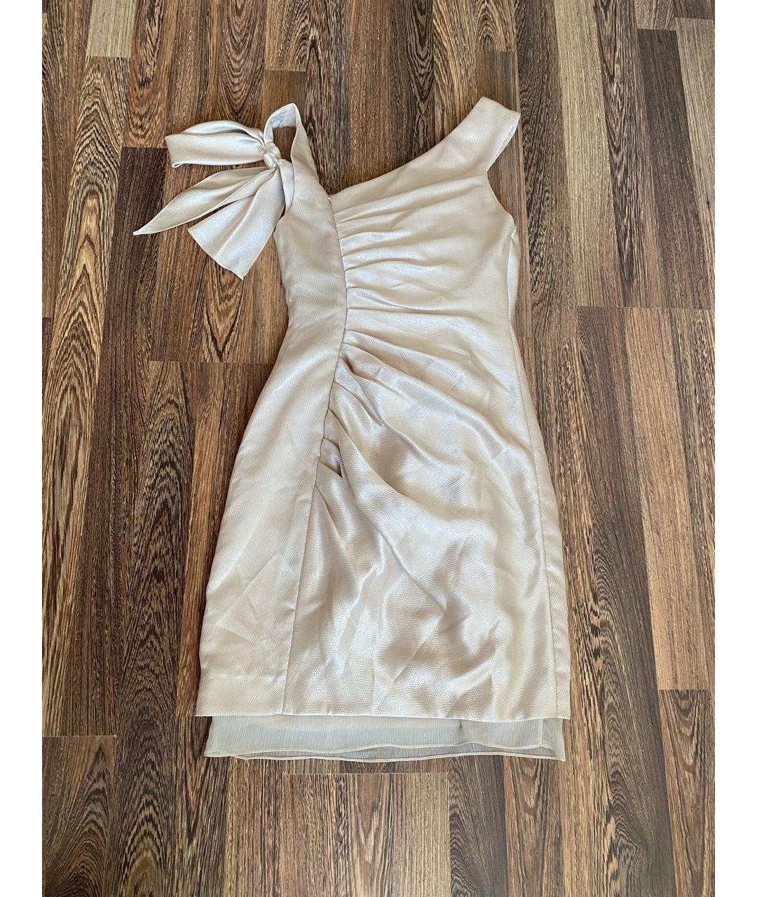 VERA WANG Золотое полиэстеровое коктейльное платье, фото 2