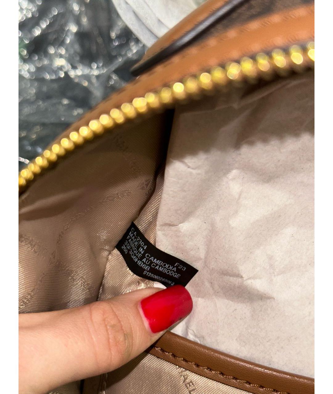 MICHAEL KORS Коричневый кожаный рюкзак, фото 4