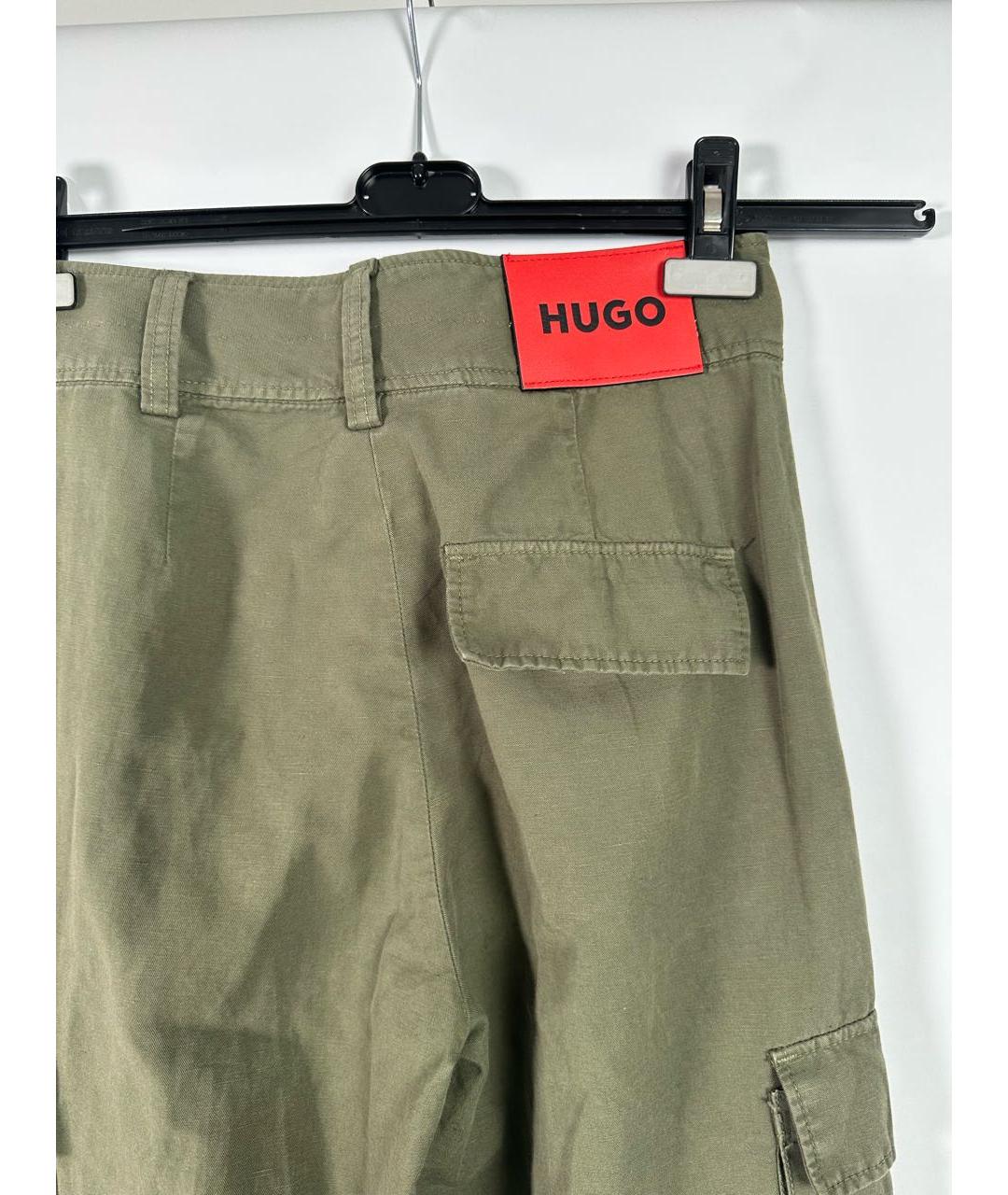 HUGO BOSS Хаки хлопковые брюки широкие, фото 2