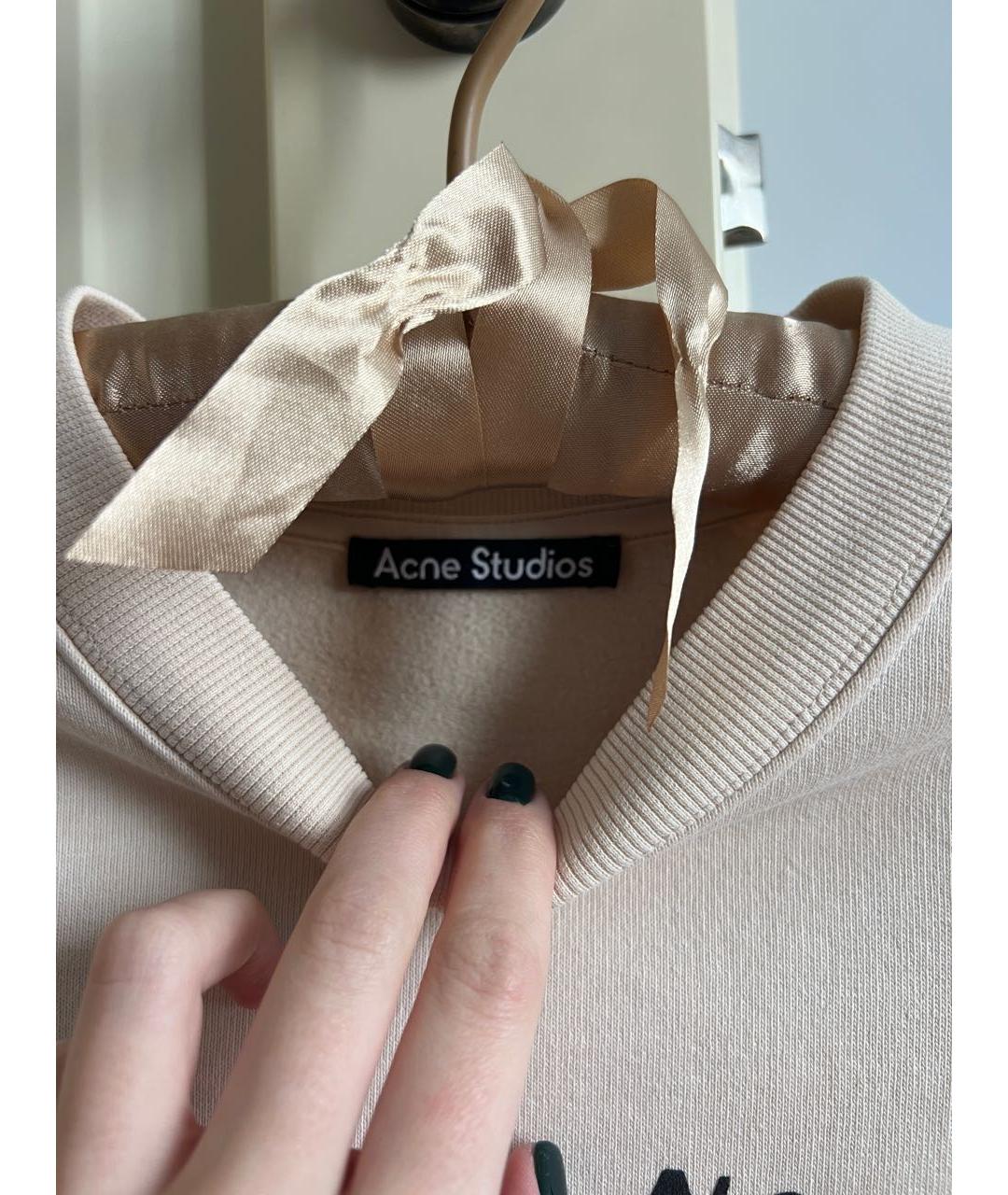 ACNE STUDIOS Бежевая хлопковая футболка, фото 4