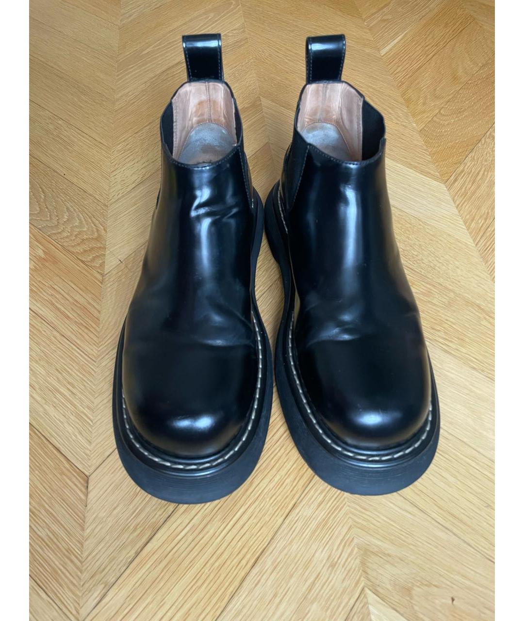 BOTTEGA VENETA Черные кожаные низкие ботинки, фото 2