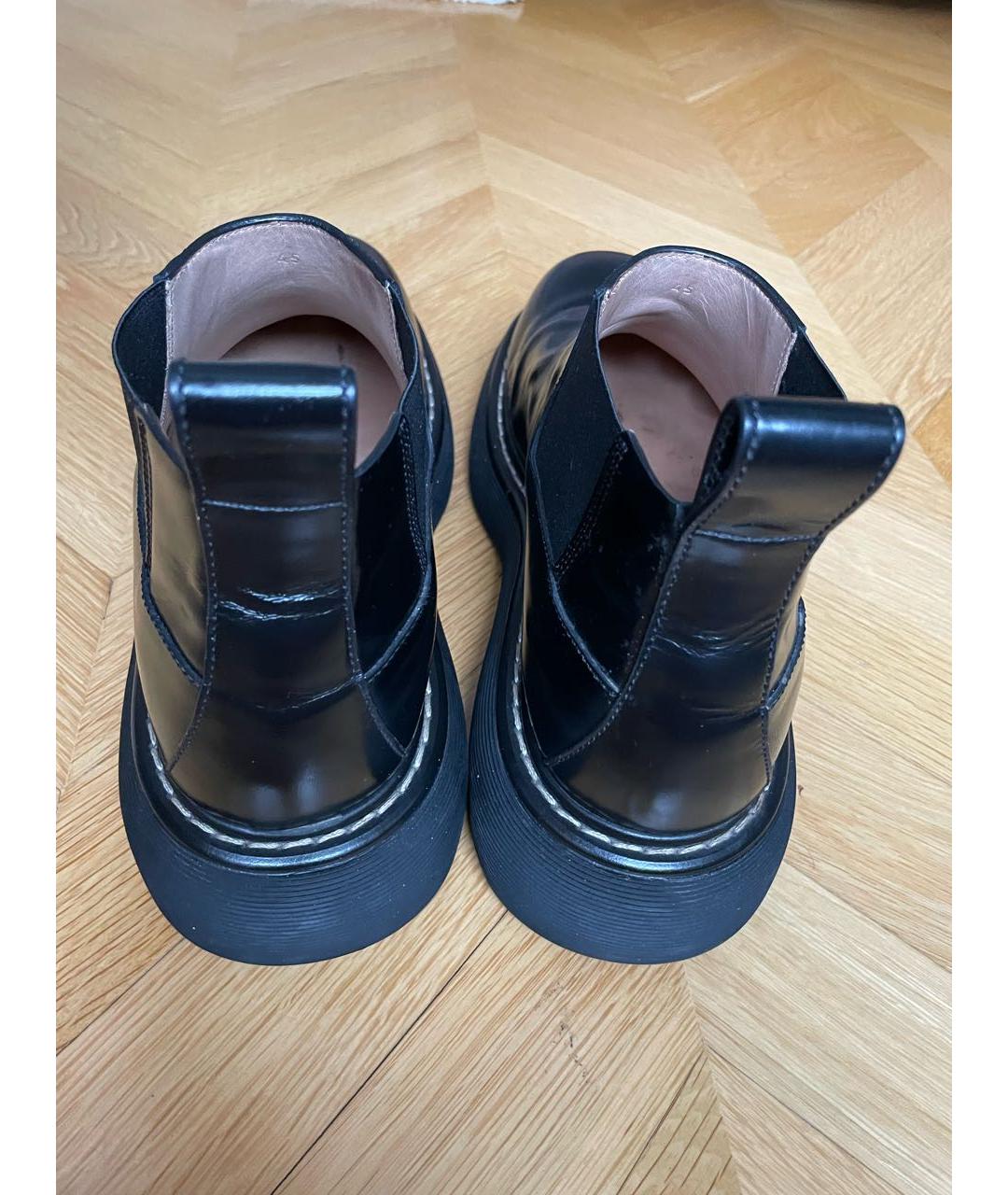 BOTTEGA VENETA Черные кожаные низкие ботинки, фото 4