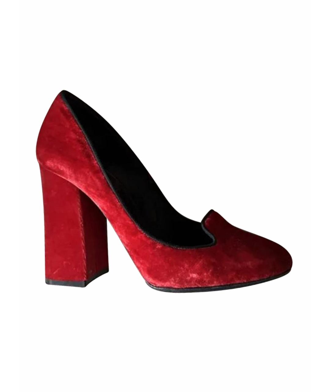 DOLCE&GABBANA Красные бархатные туфли, фото 1