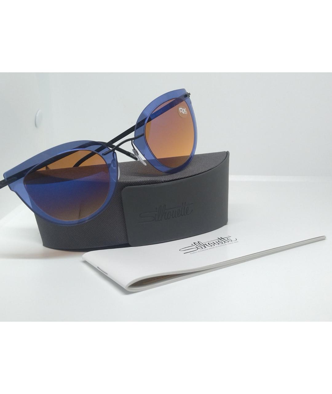 SILHOUETTE Синие металлические солнцезащитные очки, фото 2