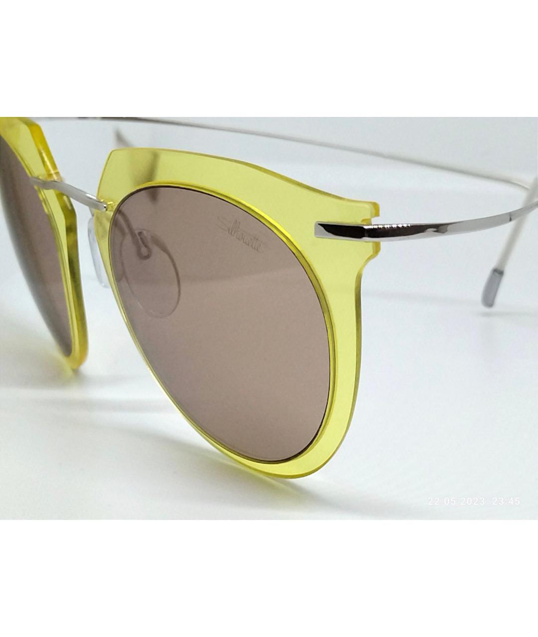 SILHOUETTE Желтые металлические солнцезащитные очки, фото 3
