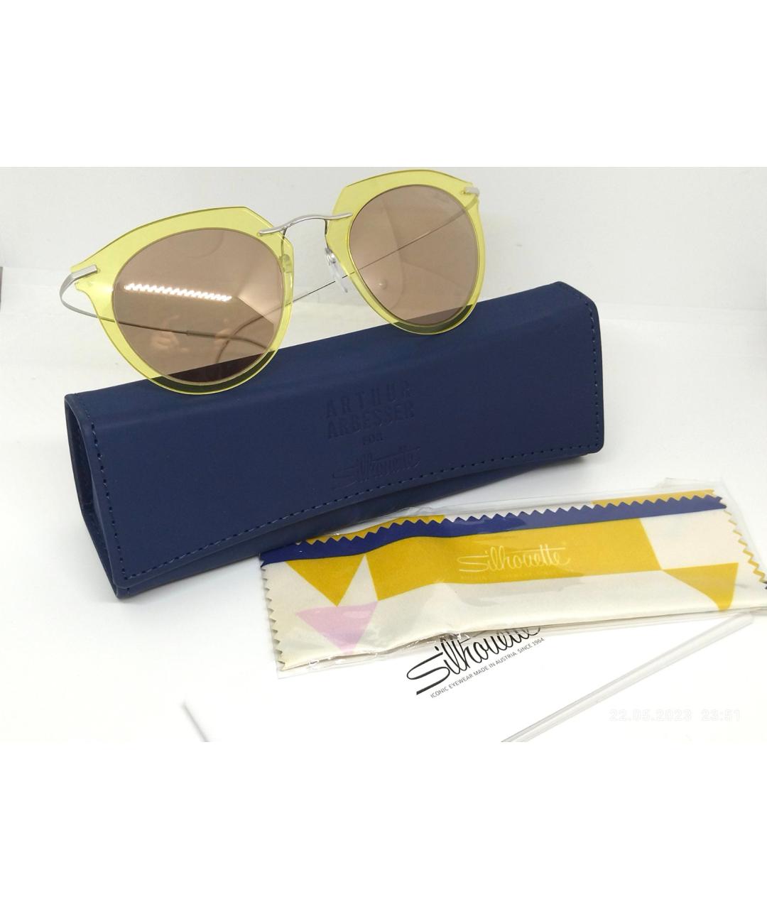 SILHOUETTE Желтые металлические солнцезащитные очки, фото 8