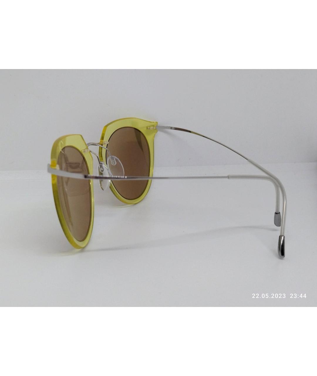 SILHOUETTE Желтые металлические солнцезащитные очки, фото 4