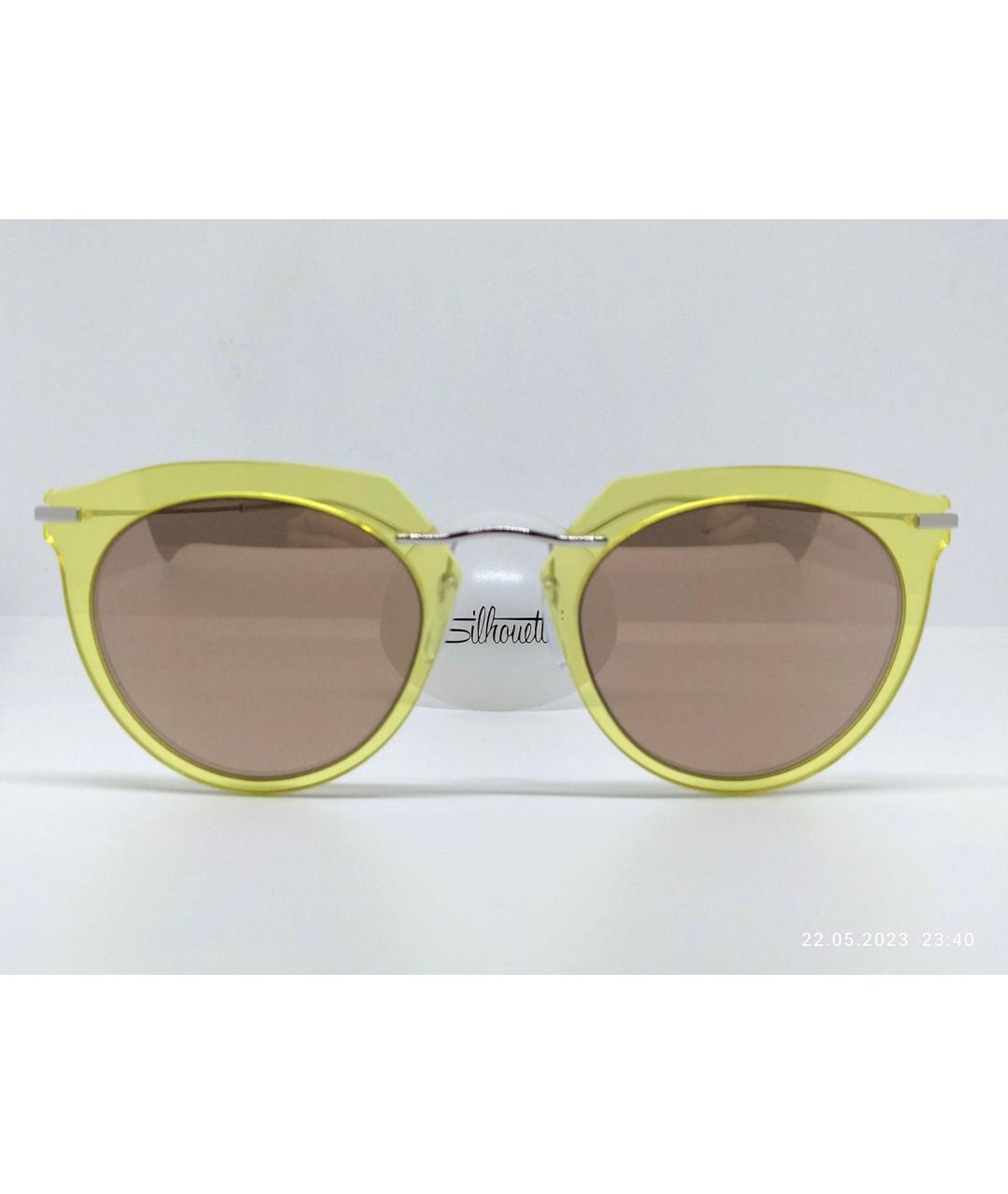 SILHOUETTE Желтые металлические солнцезащитные очки, фото 2