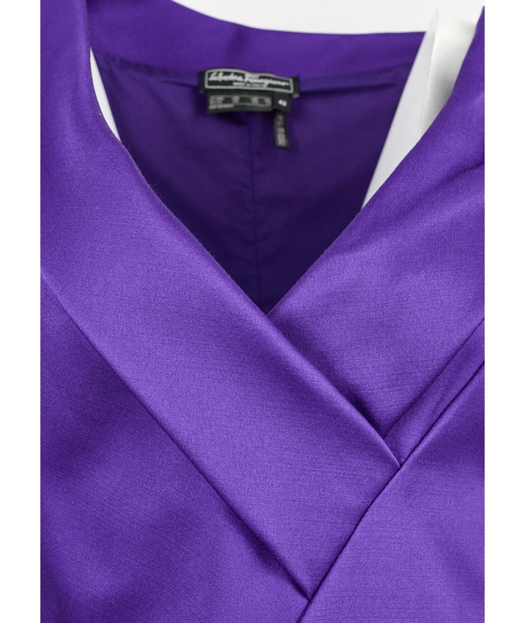 SALVATORE FERRAGAMO Фиолетовое шерстяное вечернее платье, фото 4