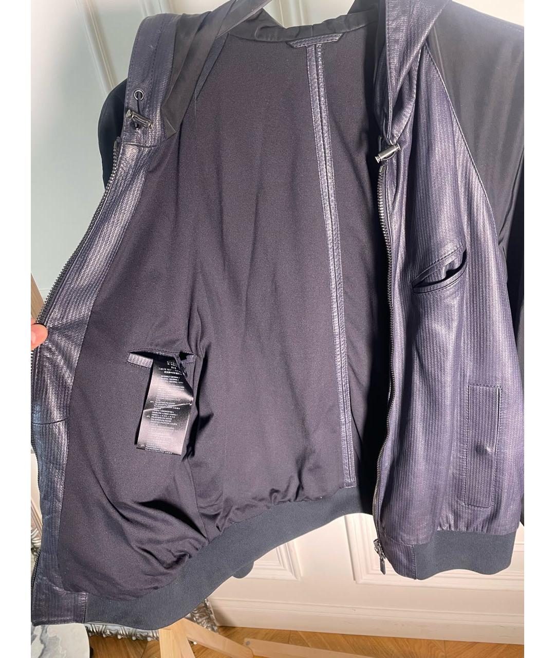 EMPORIO ARMANI Темно-синяя кожаная куртка, фото 3