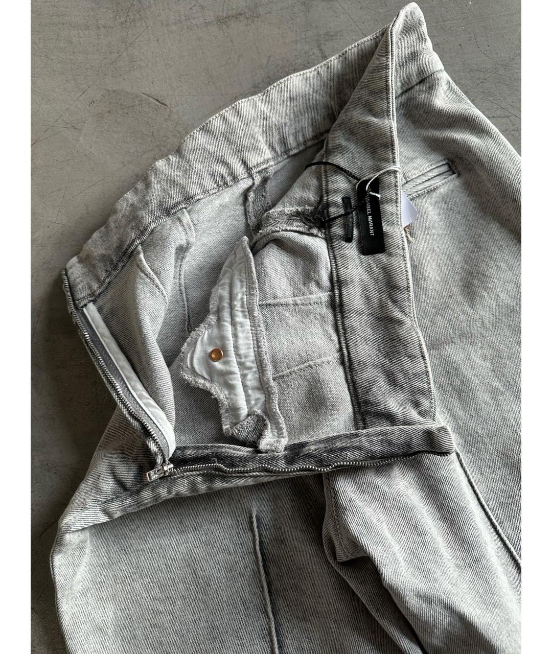 ISABEL MARANT Серые хлопко-эластановые джинсы слим, фото 3