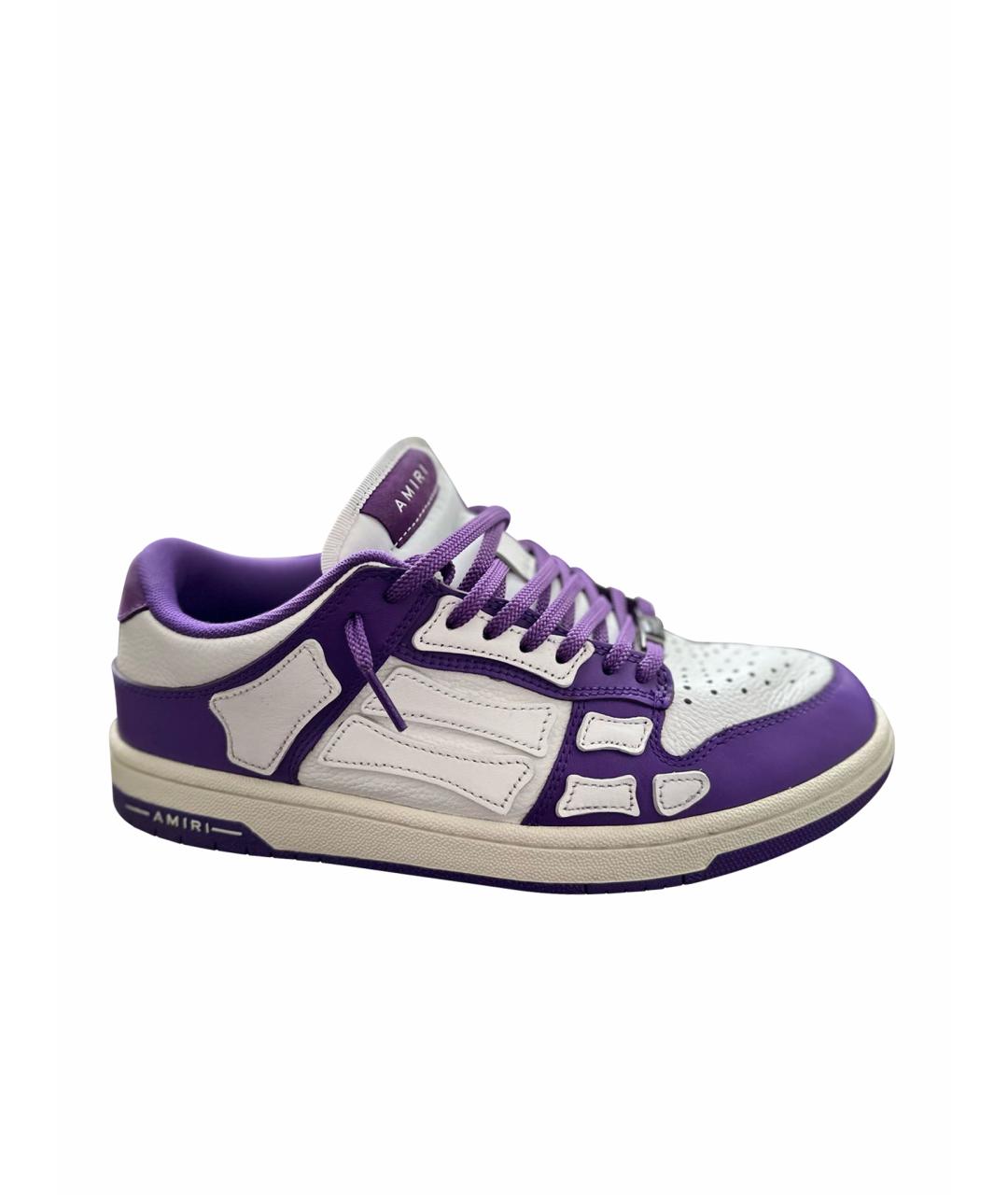 AMIRI Фиолетовые кожаные низкие кроссовки / кеды, фото 1