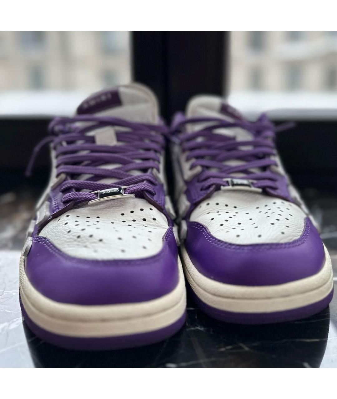 AMIRI Фиолетовые кожаные низкие кроссовки / кеды, фото 5