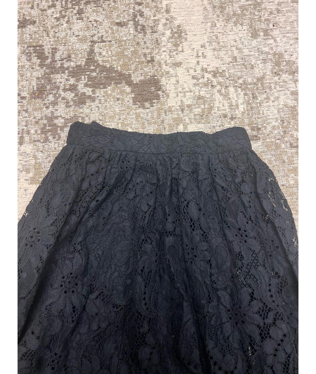 DOLCE&GABBANA Черная кружевная юбка макси, фото 3