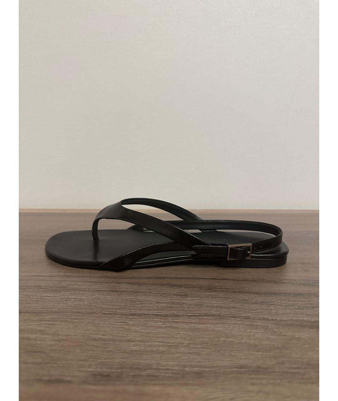 SAINT LAURENT Черные кожаные босоножки, фото 9