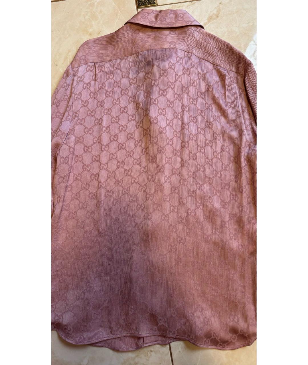 GUCCI Розовая шелковая блузы, фото 2