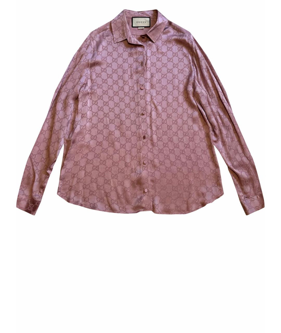 GUCCI Розовая шелковая блузы, фото 1