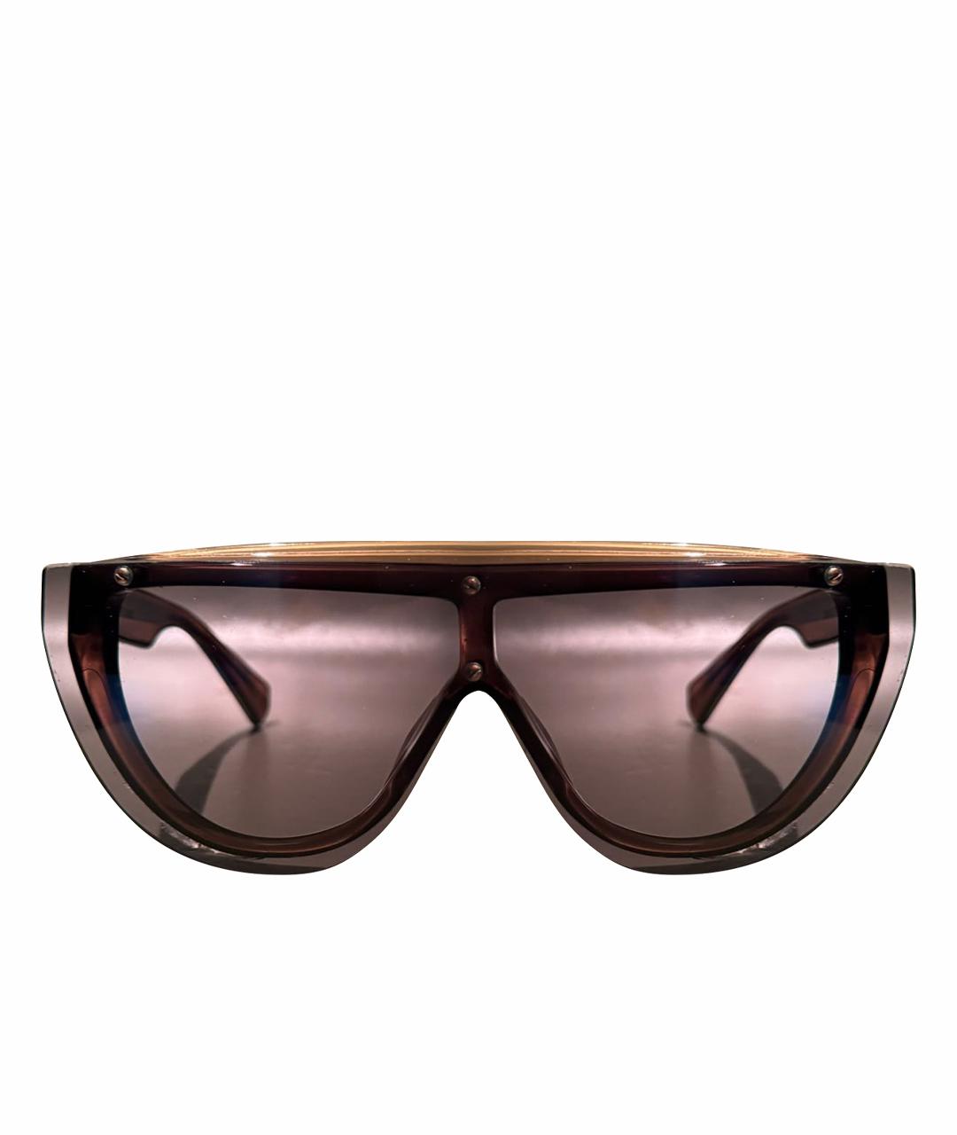 DION LEE Коричневые пластиковые солнцезащитные очки, фото 1
