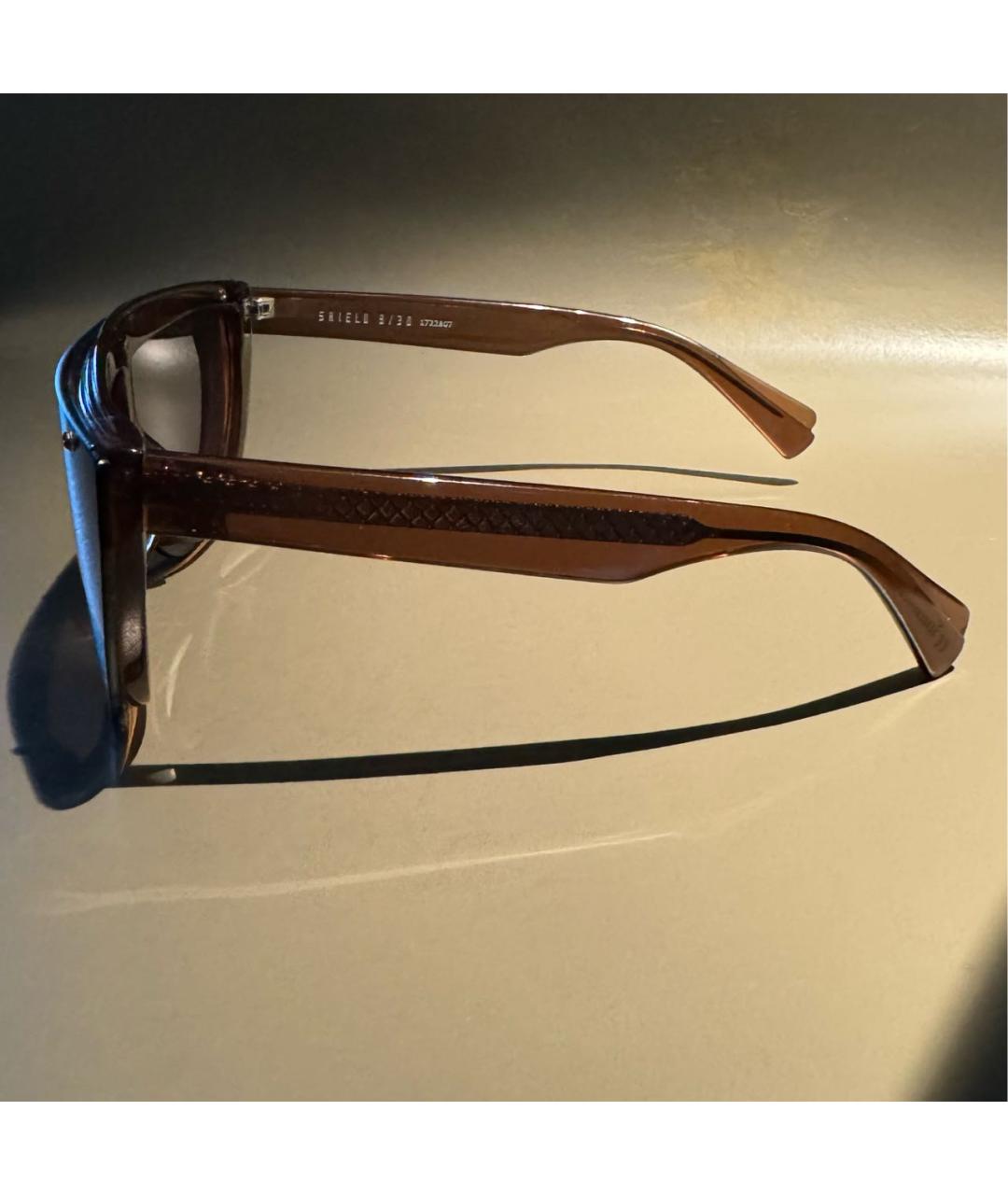 DION LEE Коричневые пластиковые солнцезащитные очки, фото 2