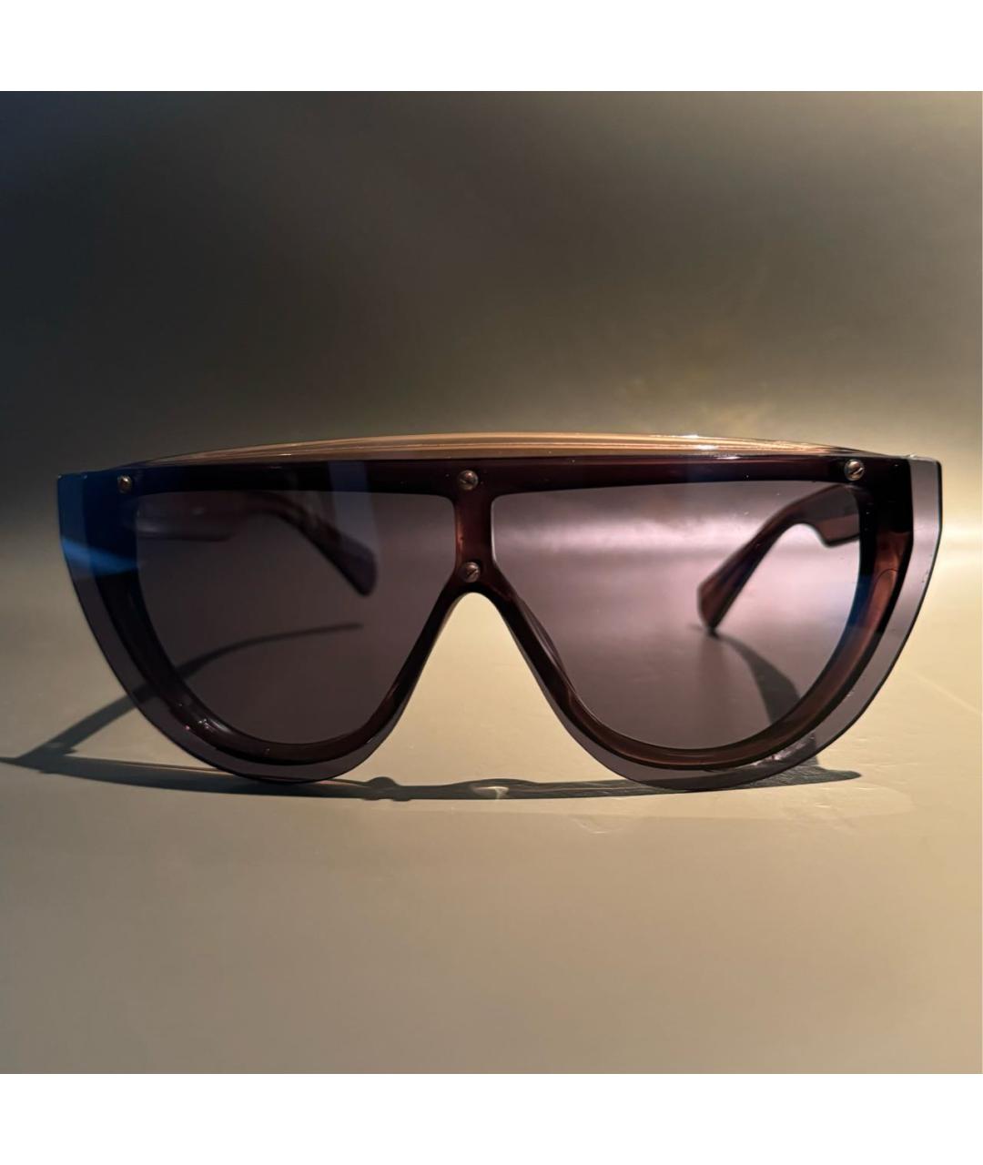 DION LEE Коричневые пластиковые солнцезащитные очки, фото 7