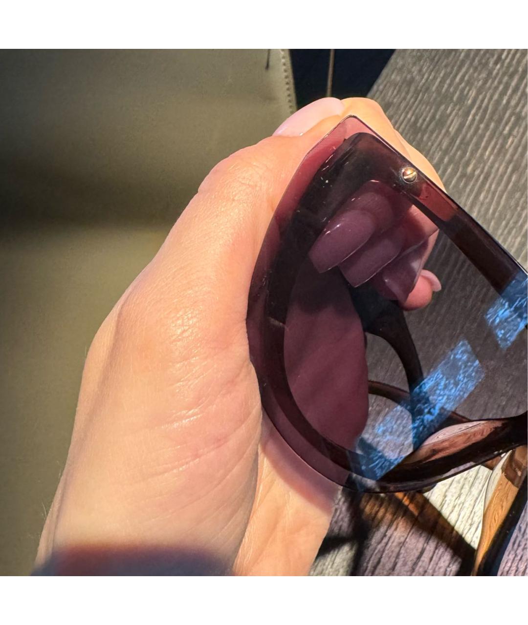 DION LEE Коричневые пластиковые солнцезащитные очки, фото 5