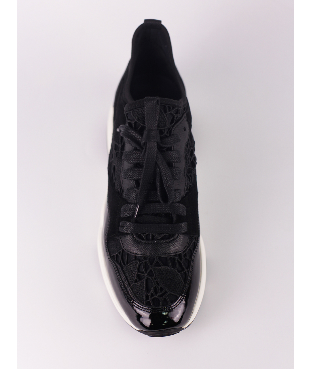SALVATORE FERRAGAMO Черные кожаные кроссовки, фото 4