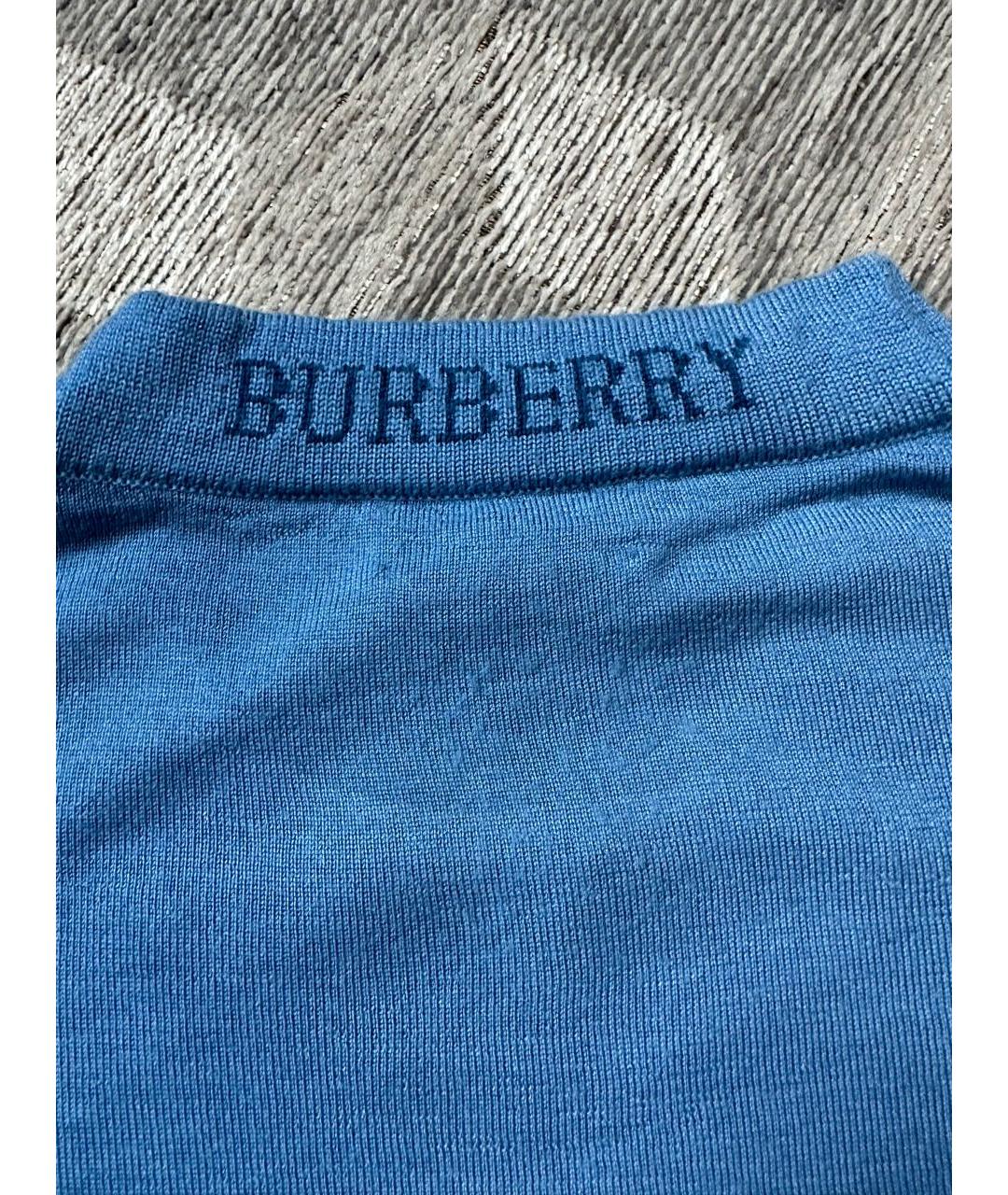 BURBERRY Голубой шерстяной джемпер / свитер, фото 3