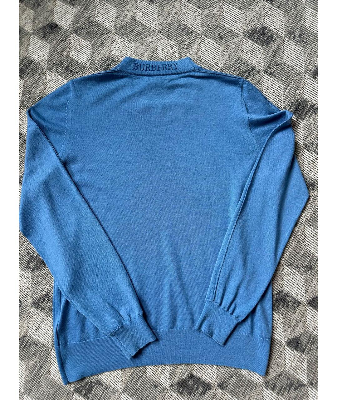 BURBERRY Голубой шерстяной джемпер / свитер, фото 2