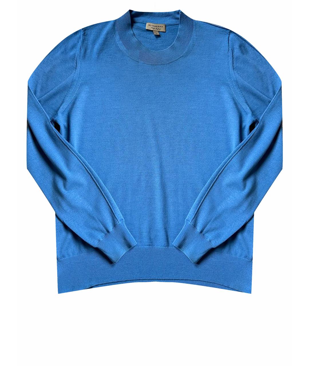 BURBERRY Голубой шерстяной джемпер / свитер, фото 1