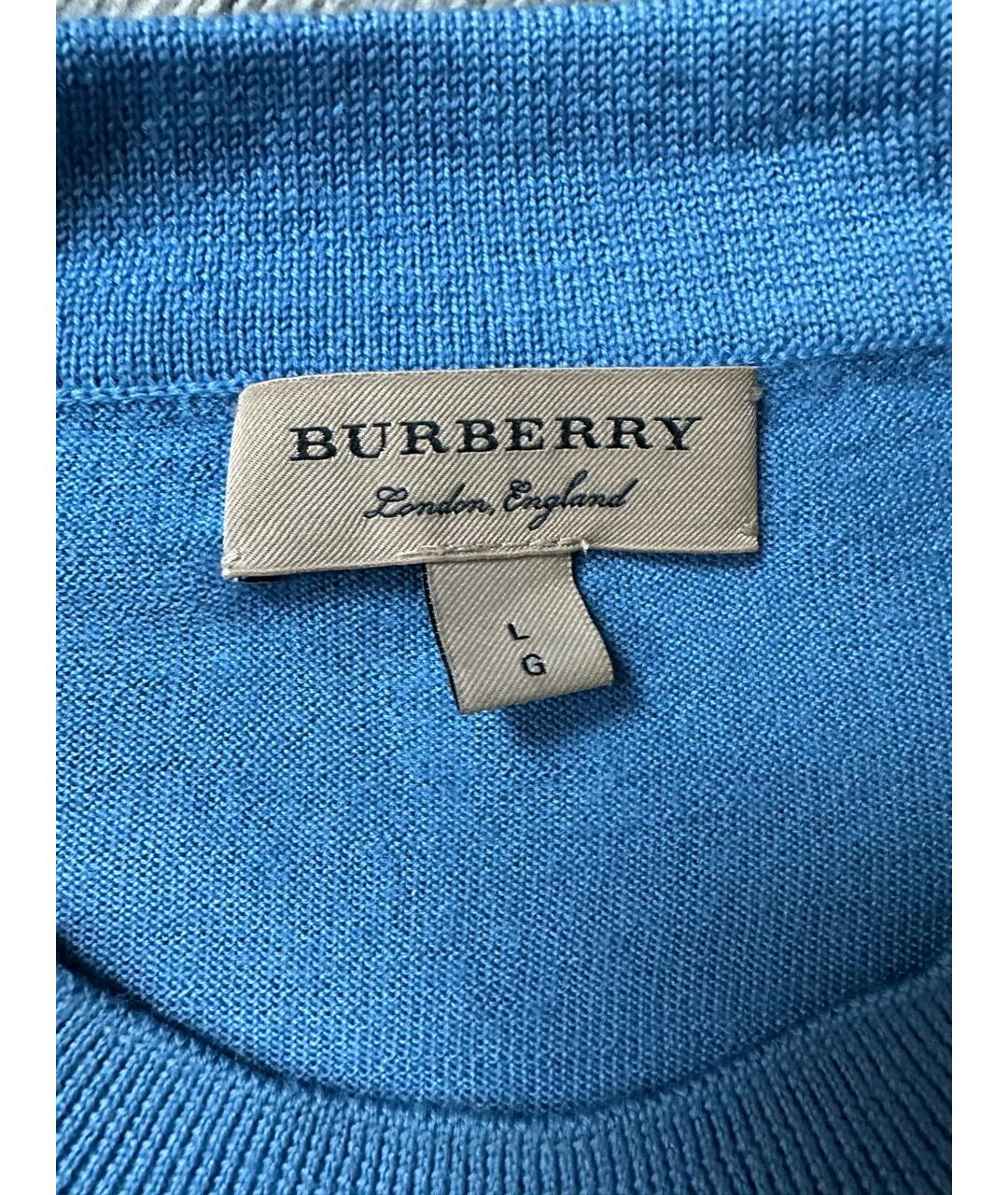BURBERRY Голубой шерстяной джемпер / свитер, фото 5