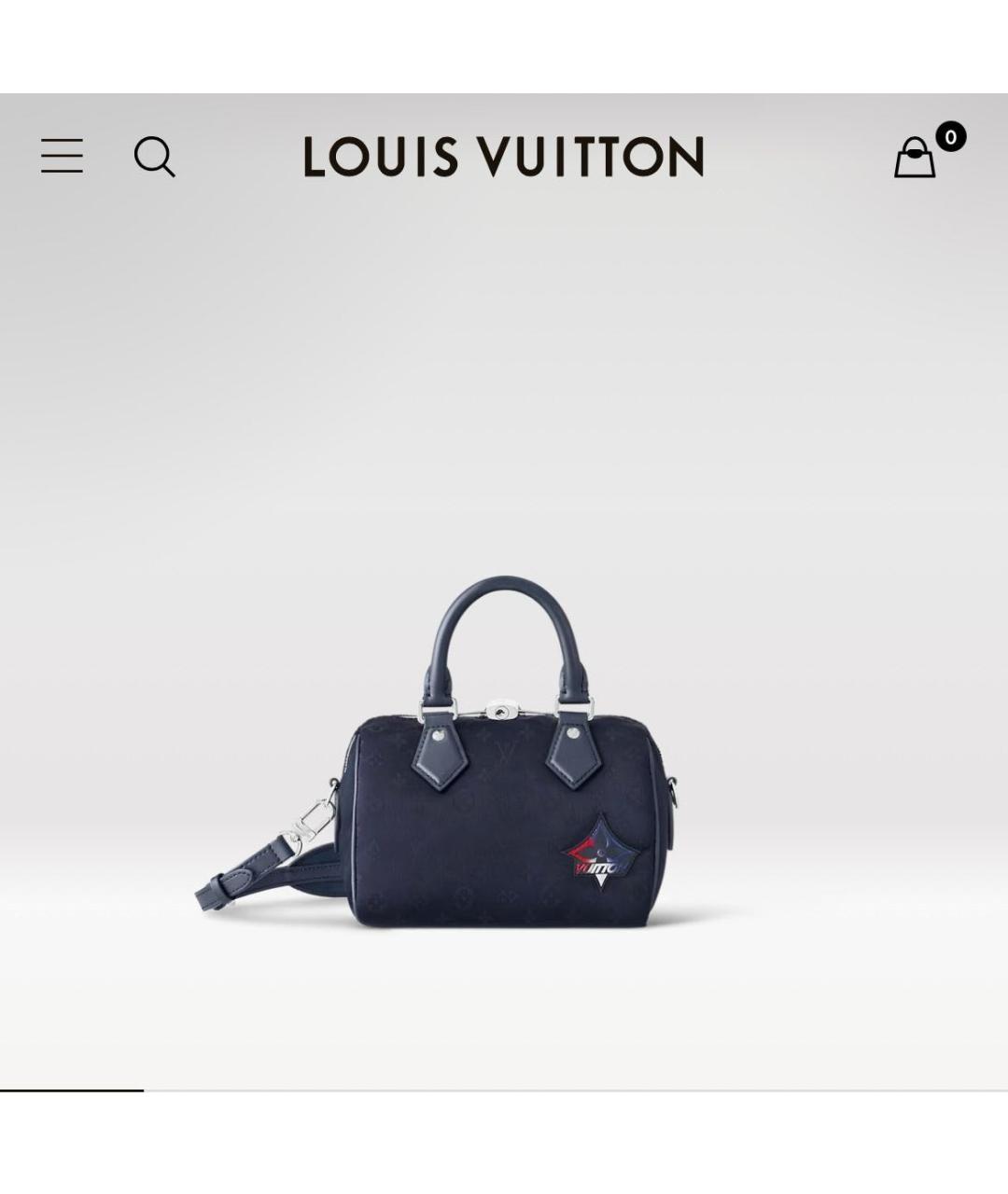 LOUIS VUITTON PRE-OWNED Темно-синяя тканевая сумка с короткими ручками, фото 5