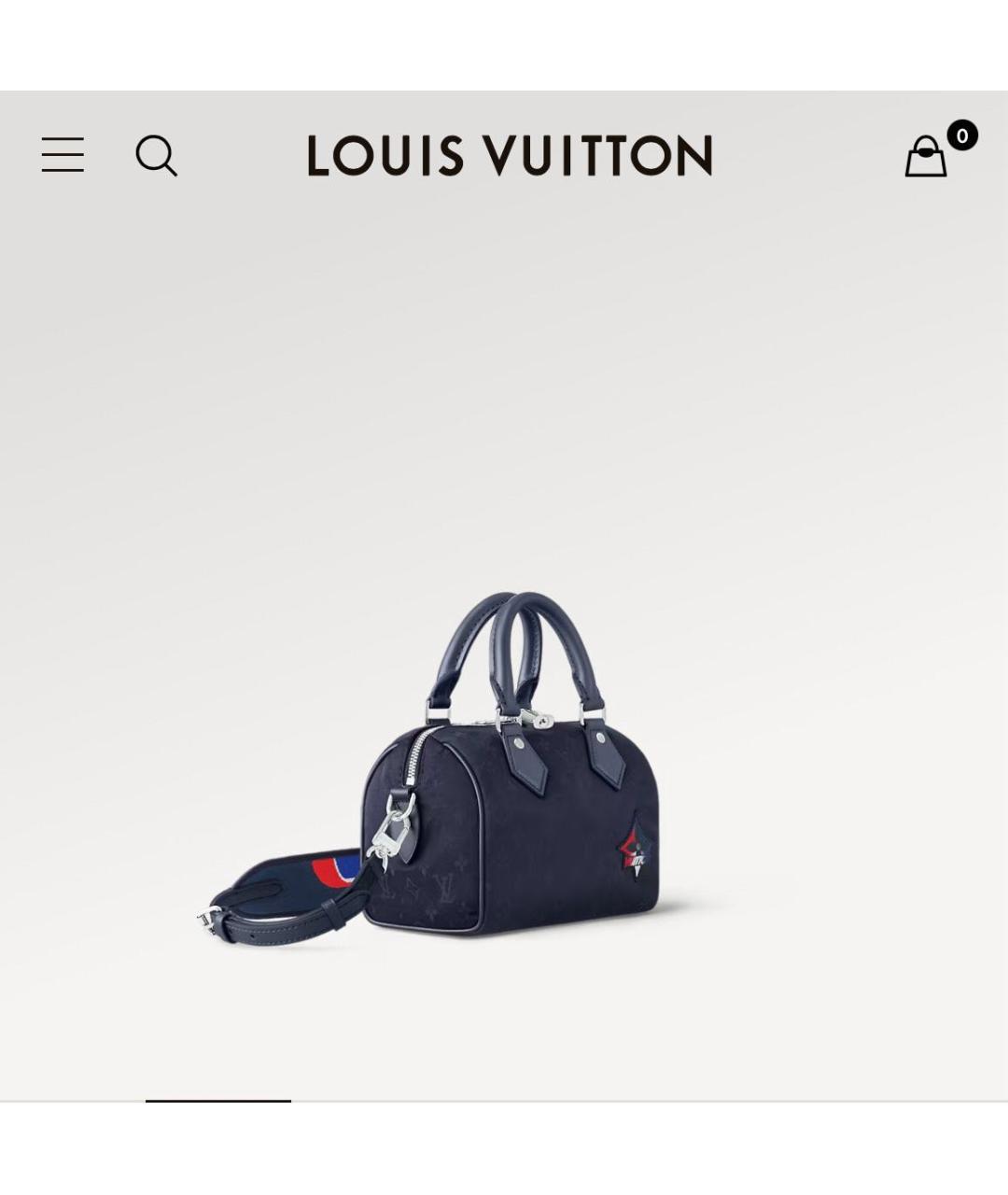 LOUIS VUITTON PRE-OWNED Темно-синяя тканевая сумка с короткими ручками, фото 4