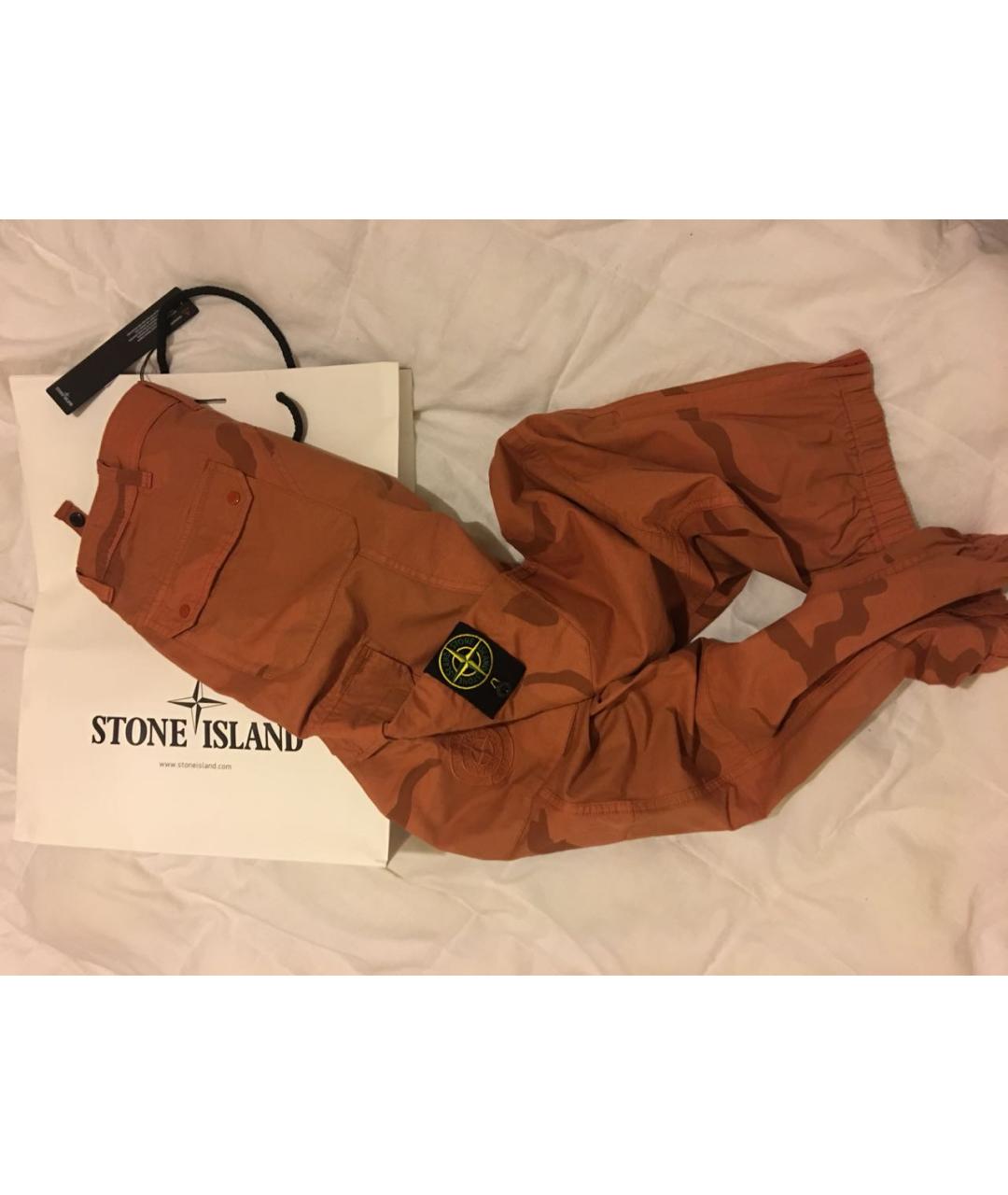STONE ISLAND Оранжевое хлопковые джинсы, фото 3
