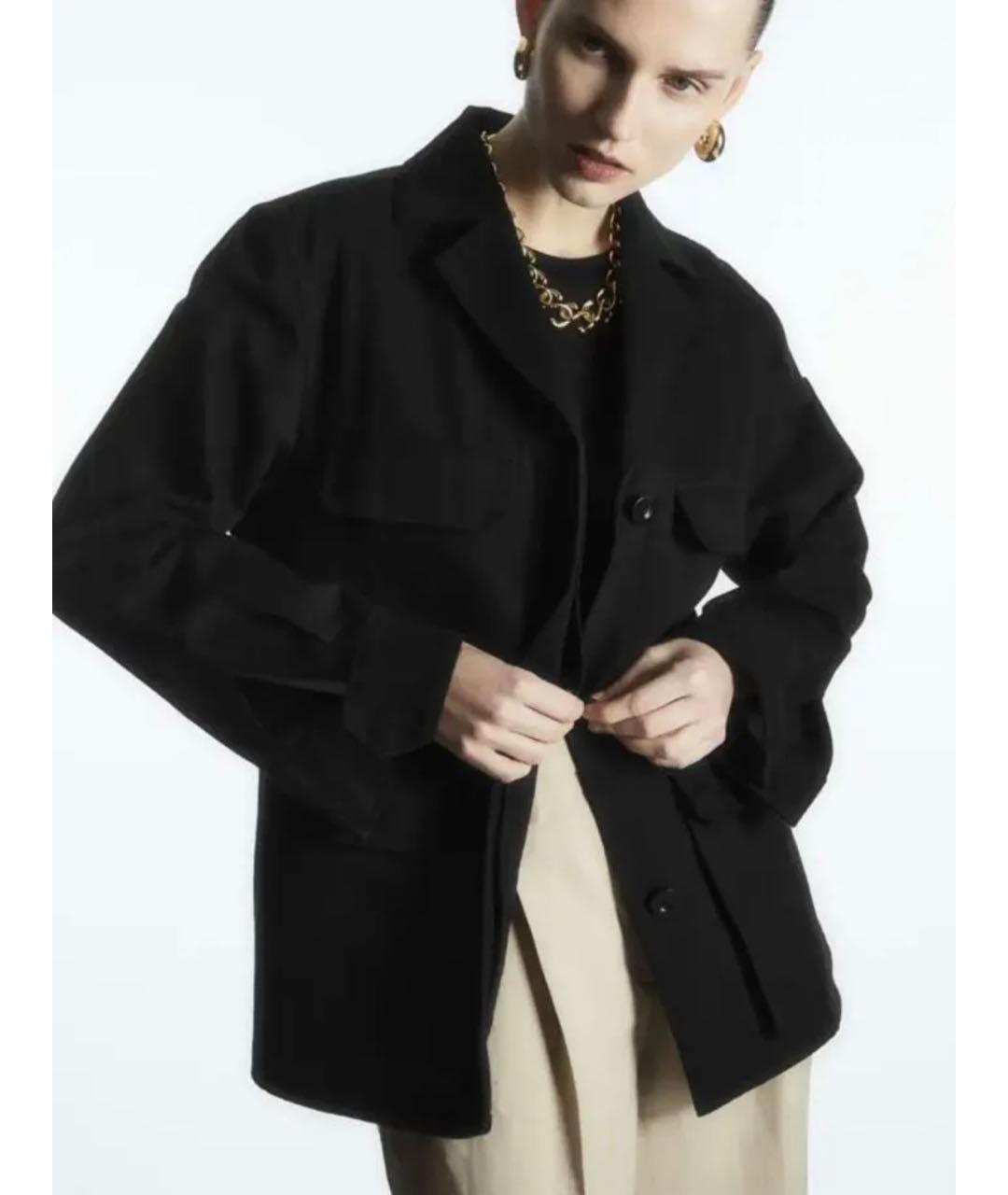 COS Черный хлопковый жакет/пиджак, фото 5