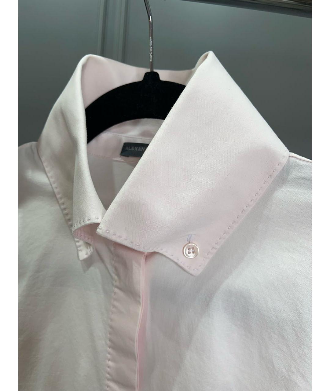ALEXANDER MCQUEEN Розовая хлопко-эластановая рубашка, фото 2