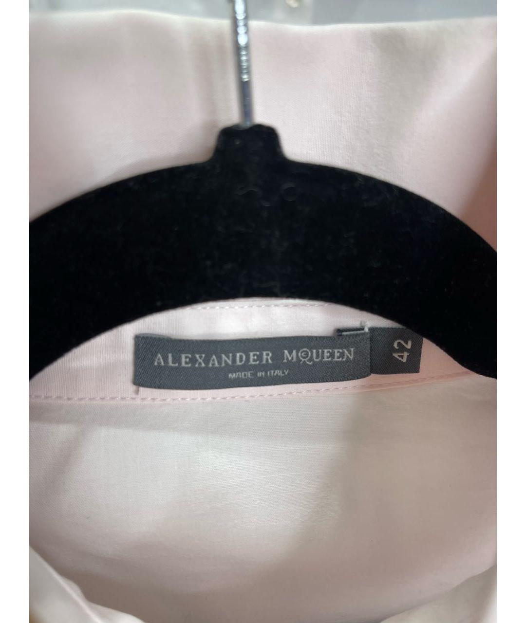 ALEXANDER MCQUEEN Розовая хлопко-эластановая рубашка, фото 3