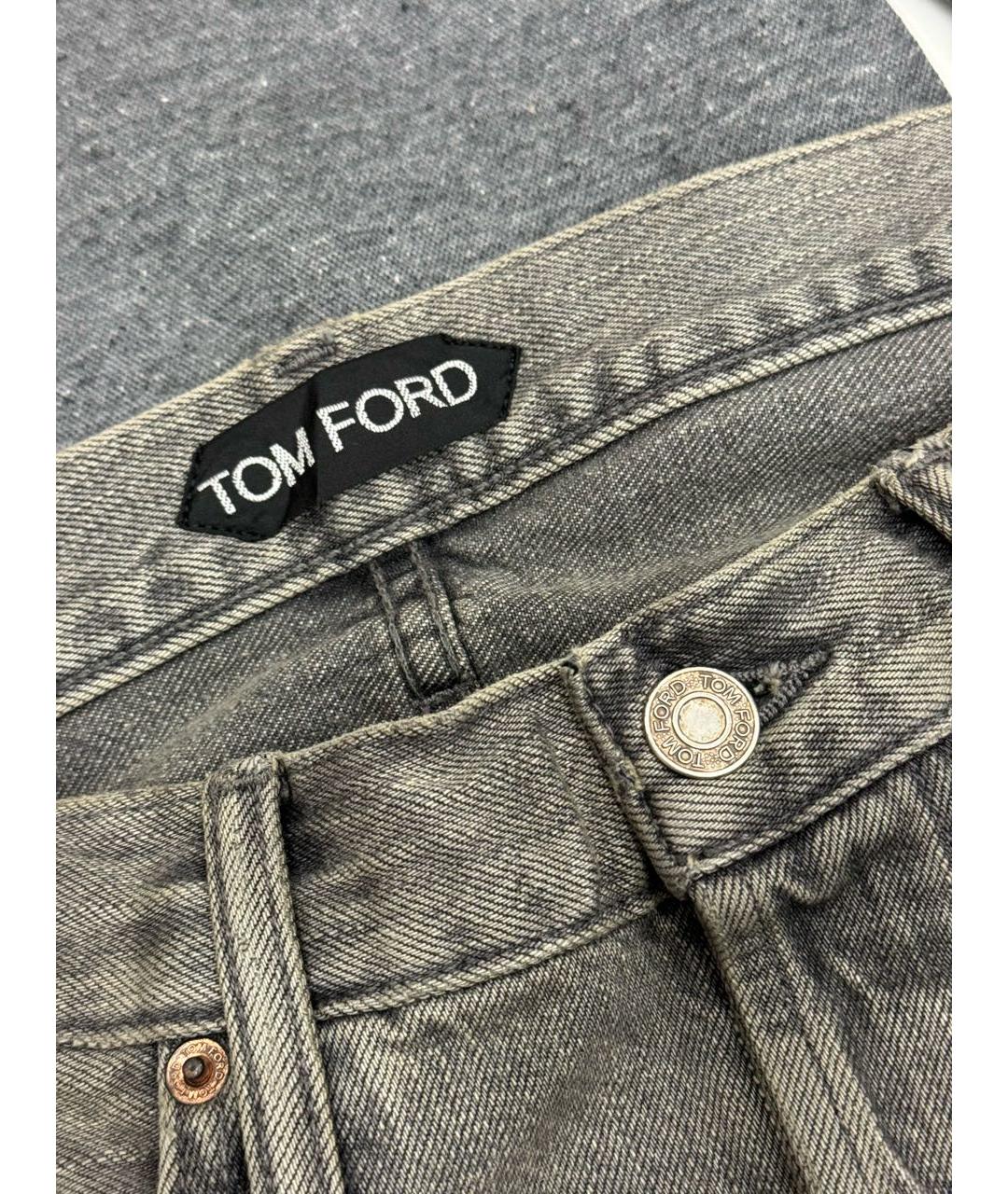 TOM FORD Серые хлопковые джинсы скинни, фото 6