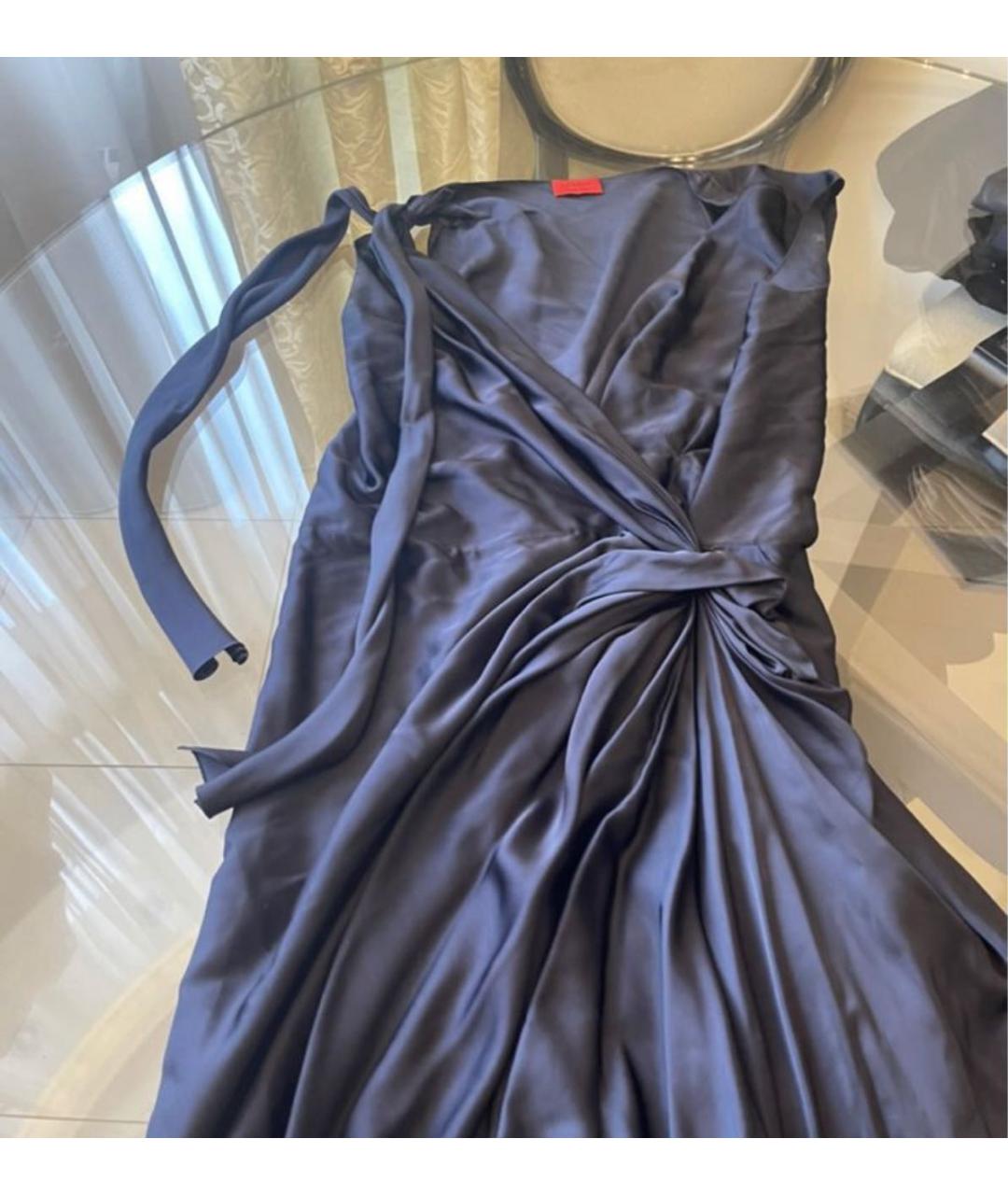 LANVIN Темно-синее вискозное вечернее платье, фото 2