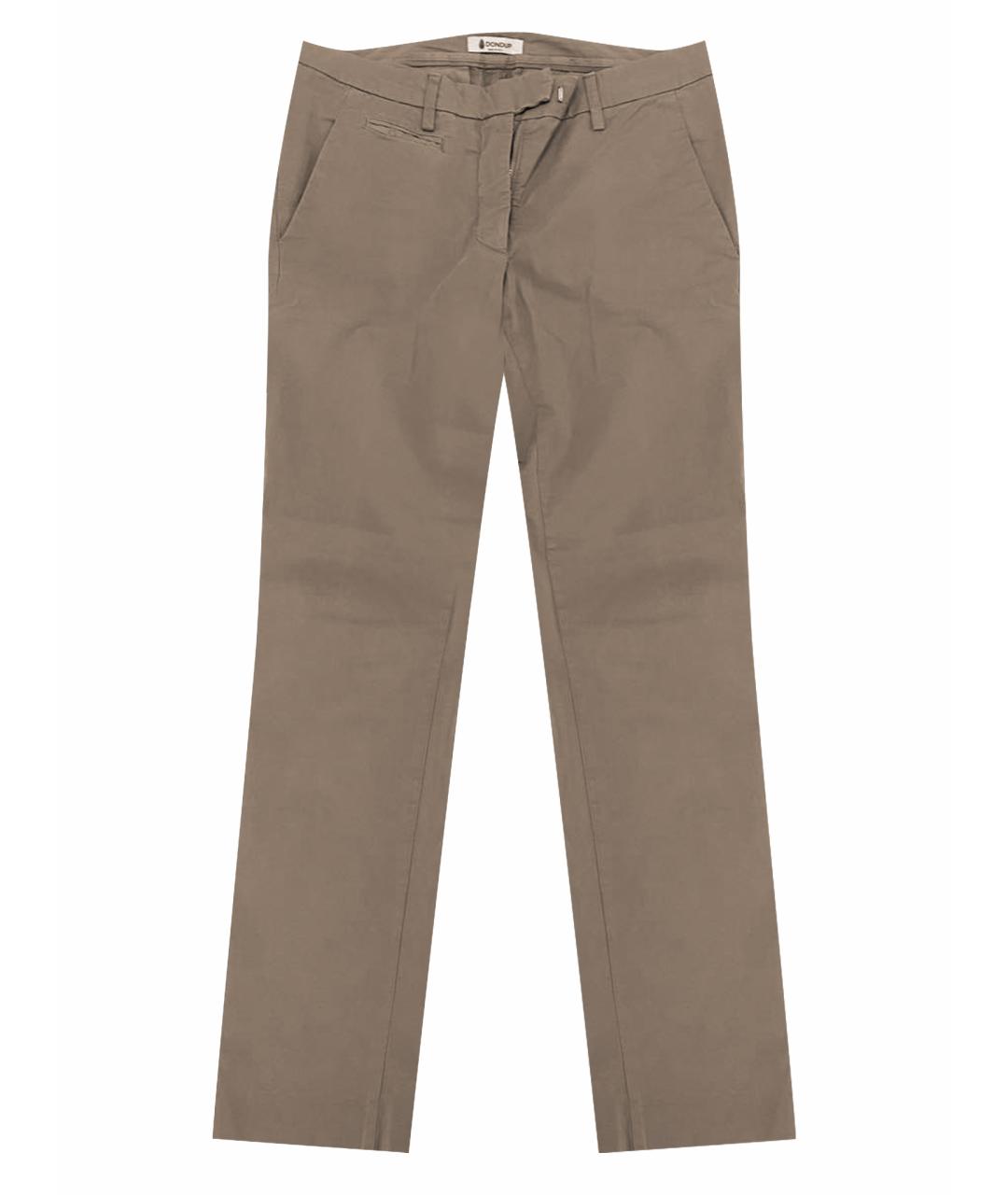 DONDUP Бежевые хлопковые брюки узкие, фото 1