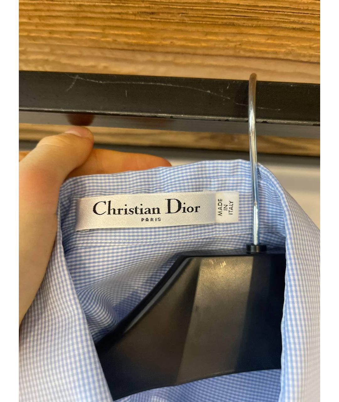 CHRISTIAN DIOR Голубая хлопковая рубашка, фото 3