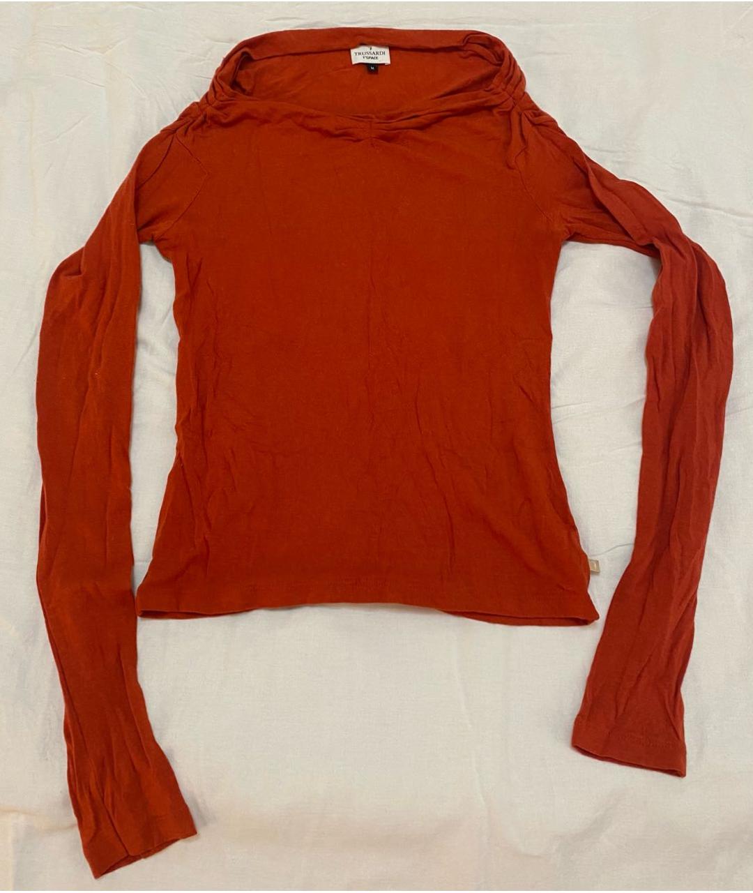 TRUSSARDI JEANS Оранжевый вискозный джемпер / свитер, фото 5