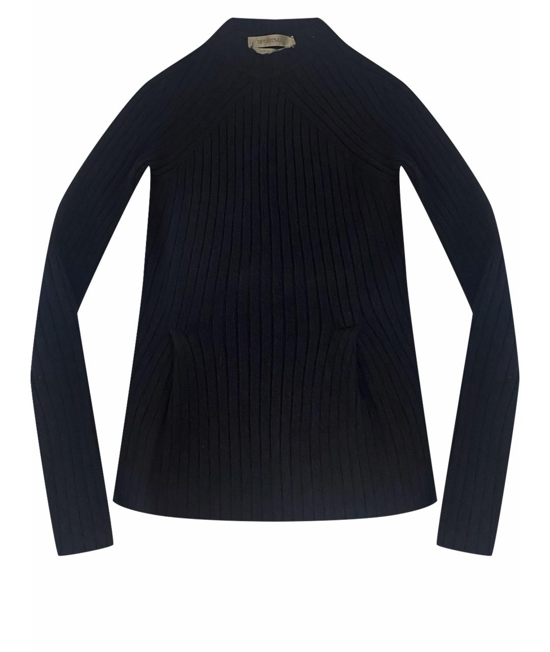 SPORTMAX Черный шерстяной джемпер / свитер, фото 1