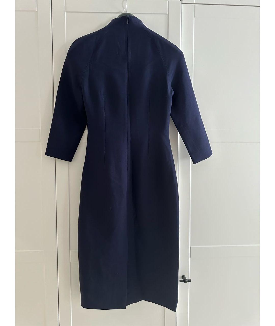 RALPH LAUREN PURPLE LABEL Темно-синее шерстяное повседневное платье, фото 2