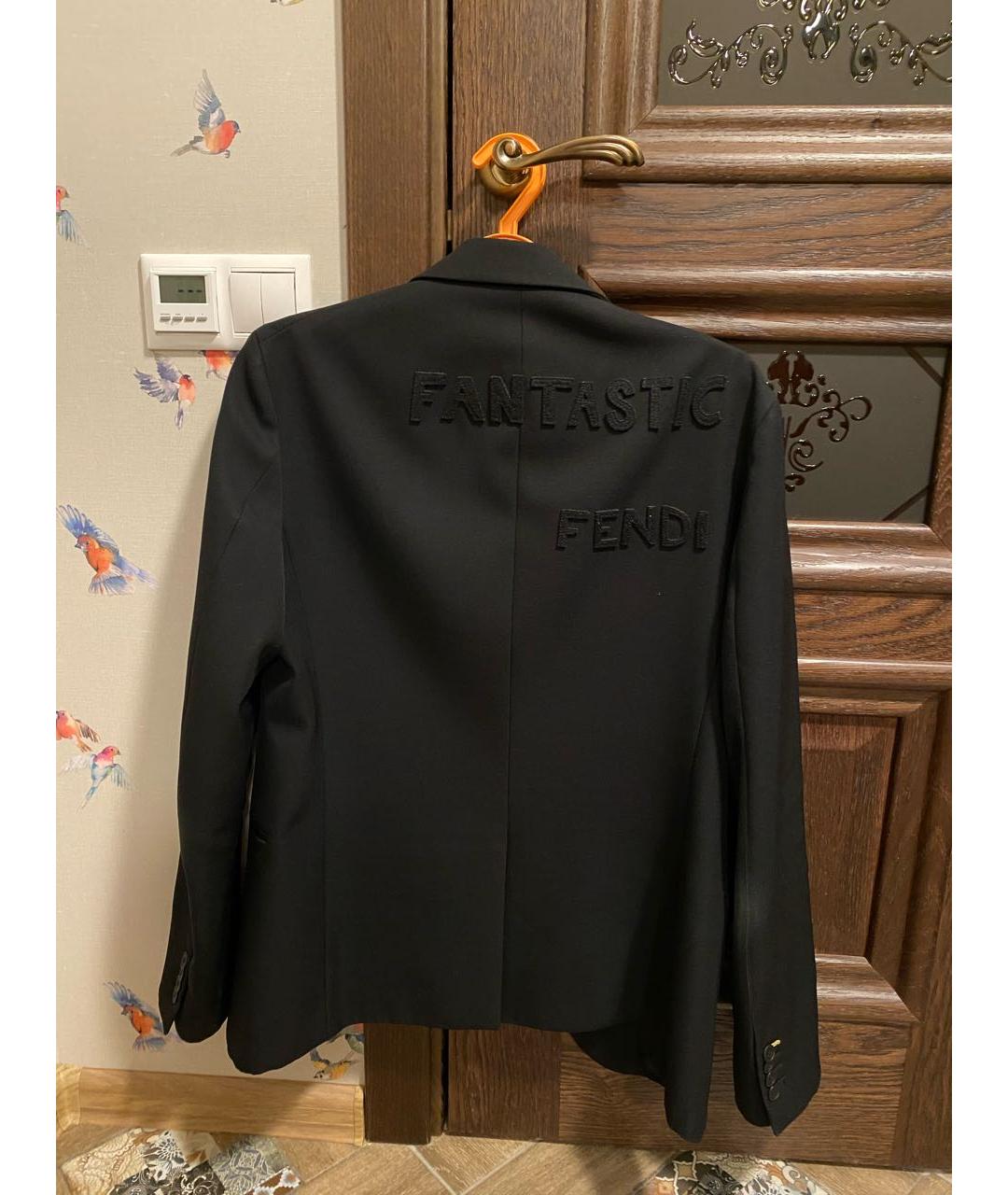 FENDI Черный шерстяной жакет/пиджак, фото 2