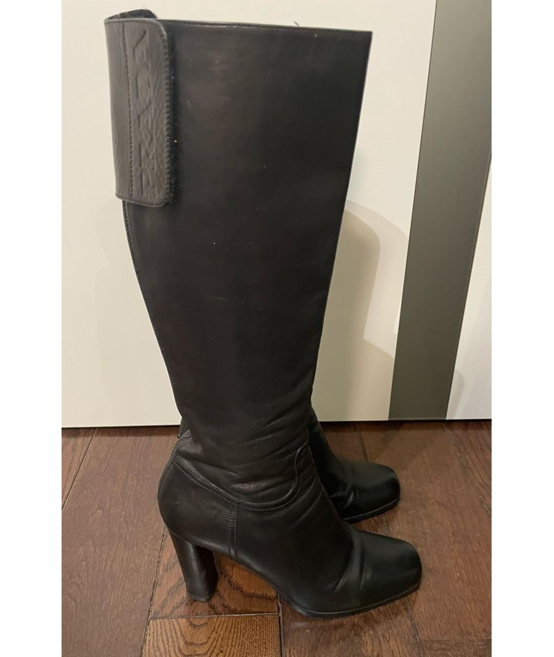 PRADA Черные кожаные сапоги, фото 4