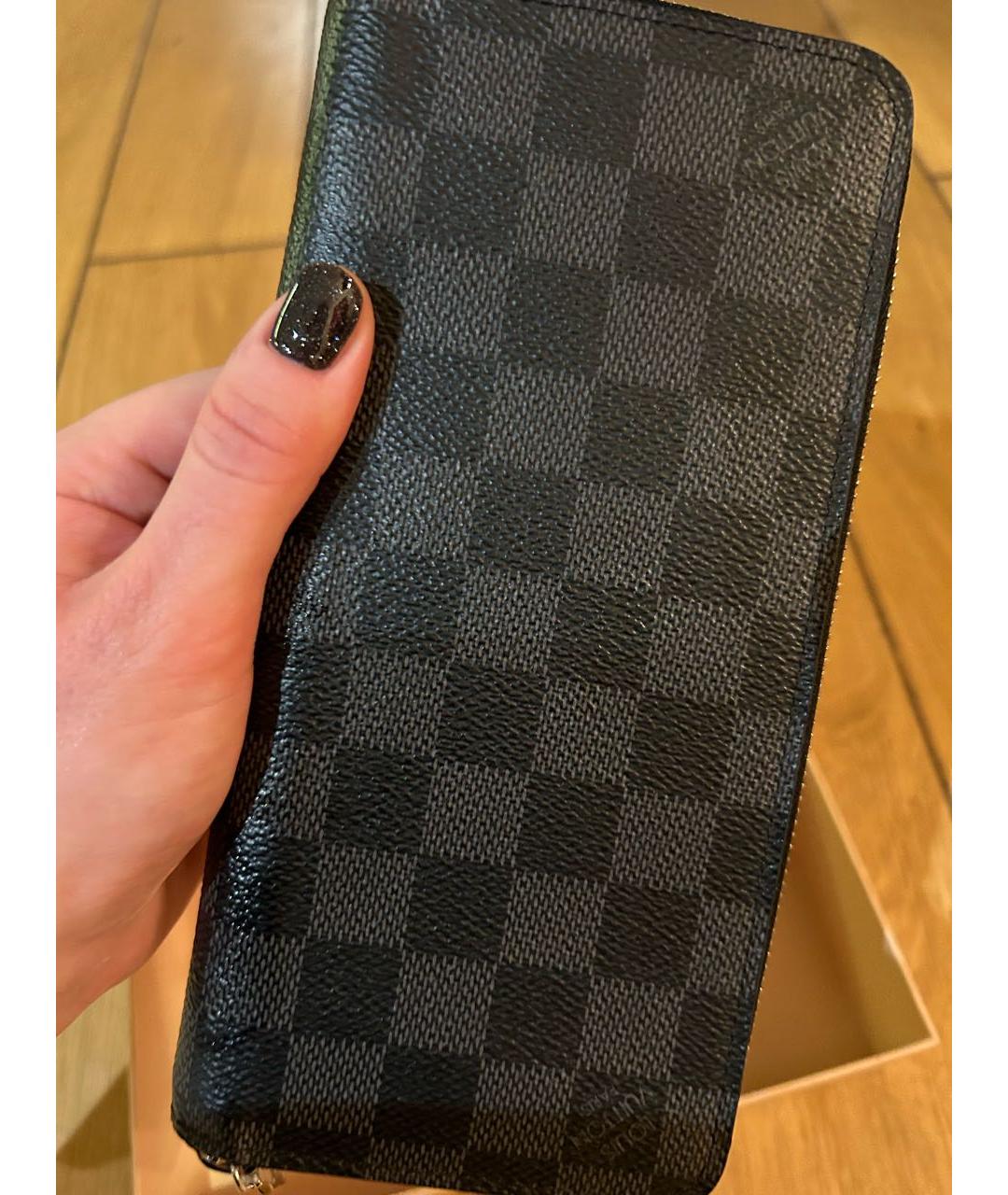 LOUIS VUITTON PRE-OWNED Черный кожаный кошелек, фото 7